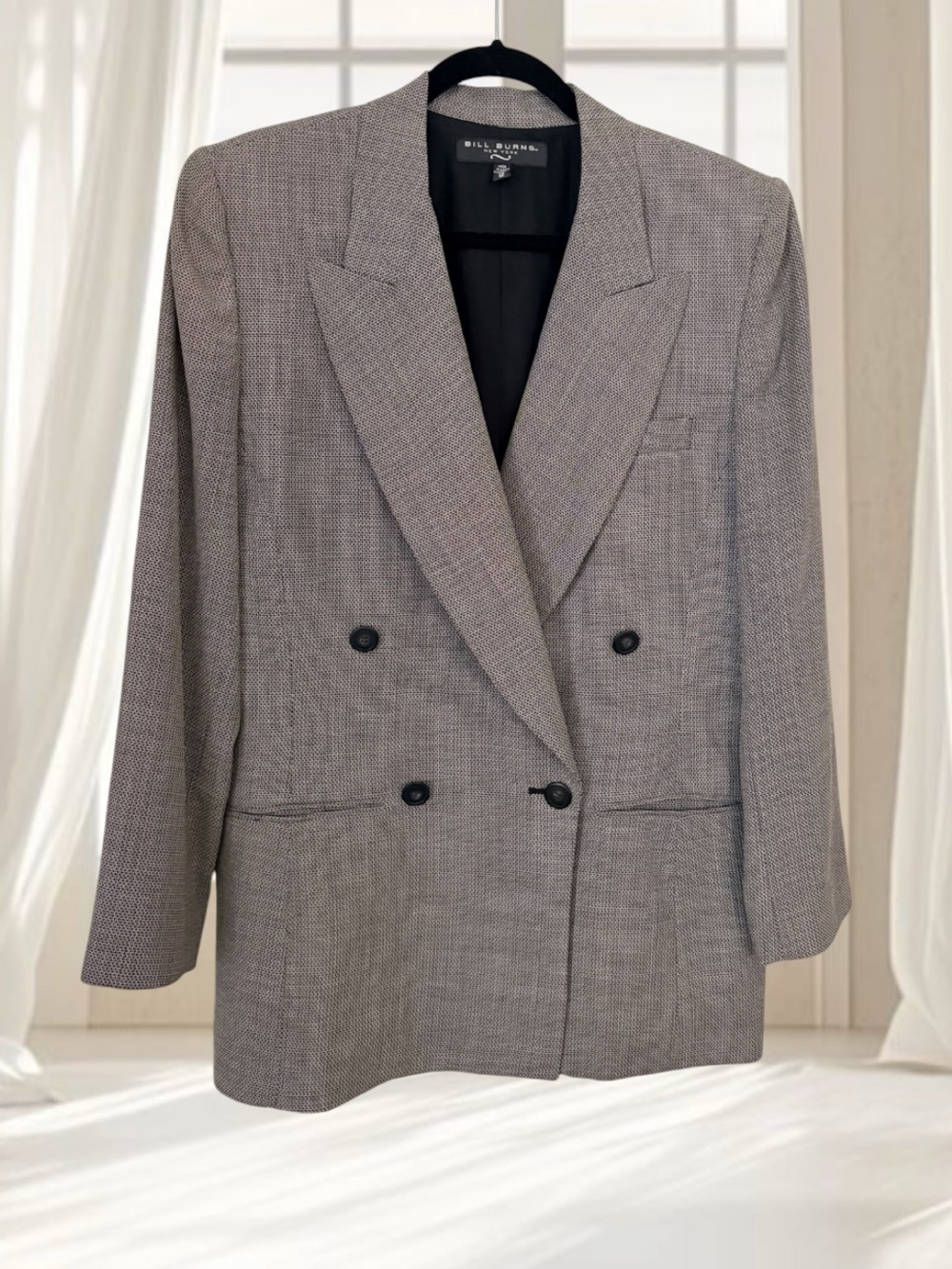 VTG Bill Burns Gray Wool Double Breasted Blazer Size 14